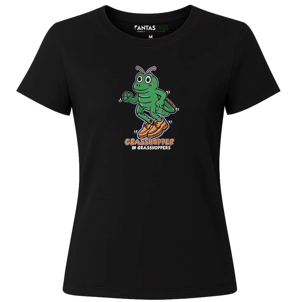 Grasshopper Wearing Grasshoppers | Ladies Premium Crewneck T-Shirt