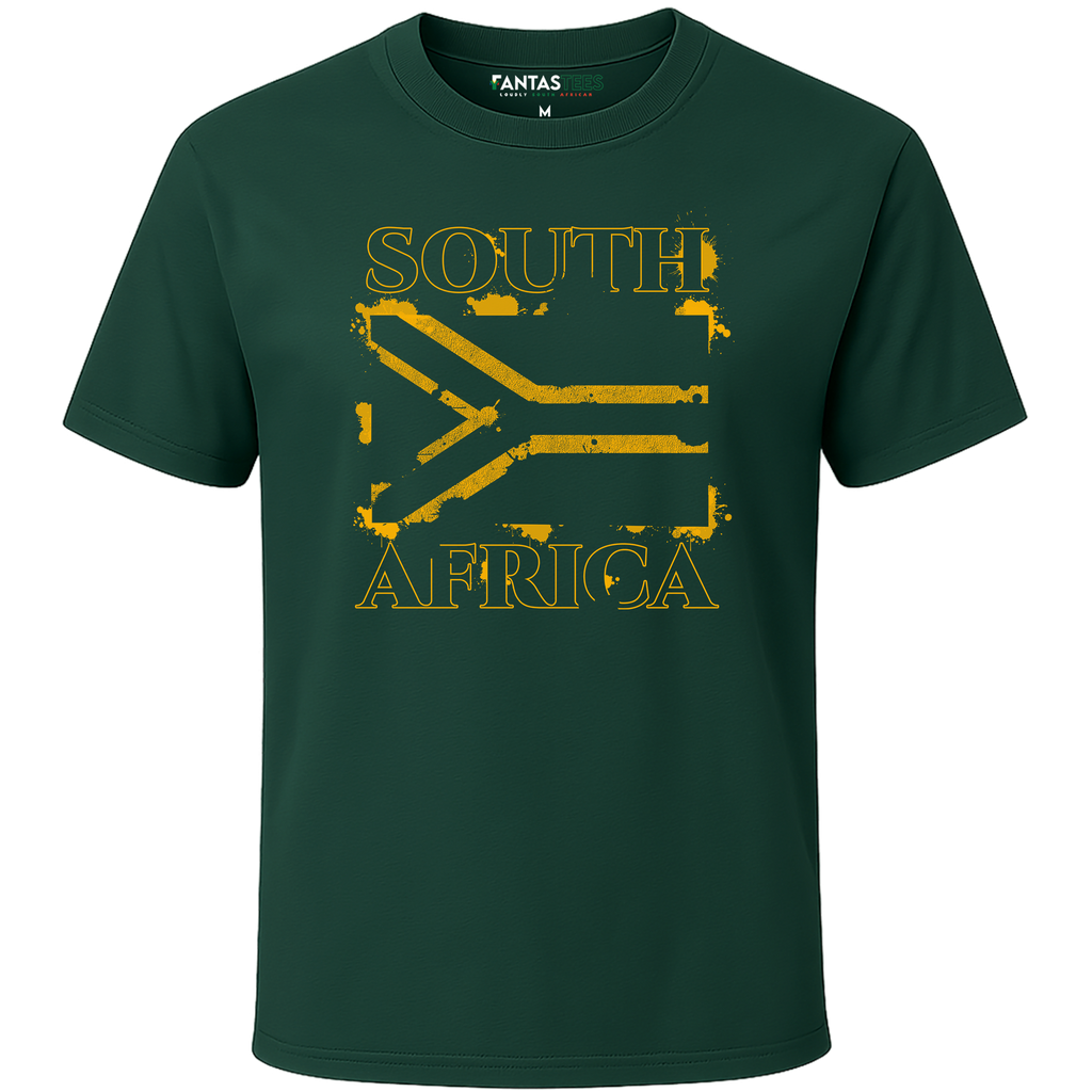 Graffiti South African Flag Tee | Mens Premium Crewneck T-Shirt