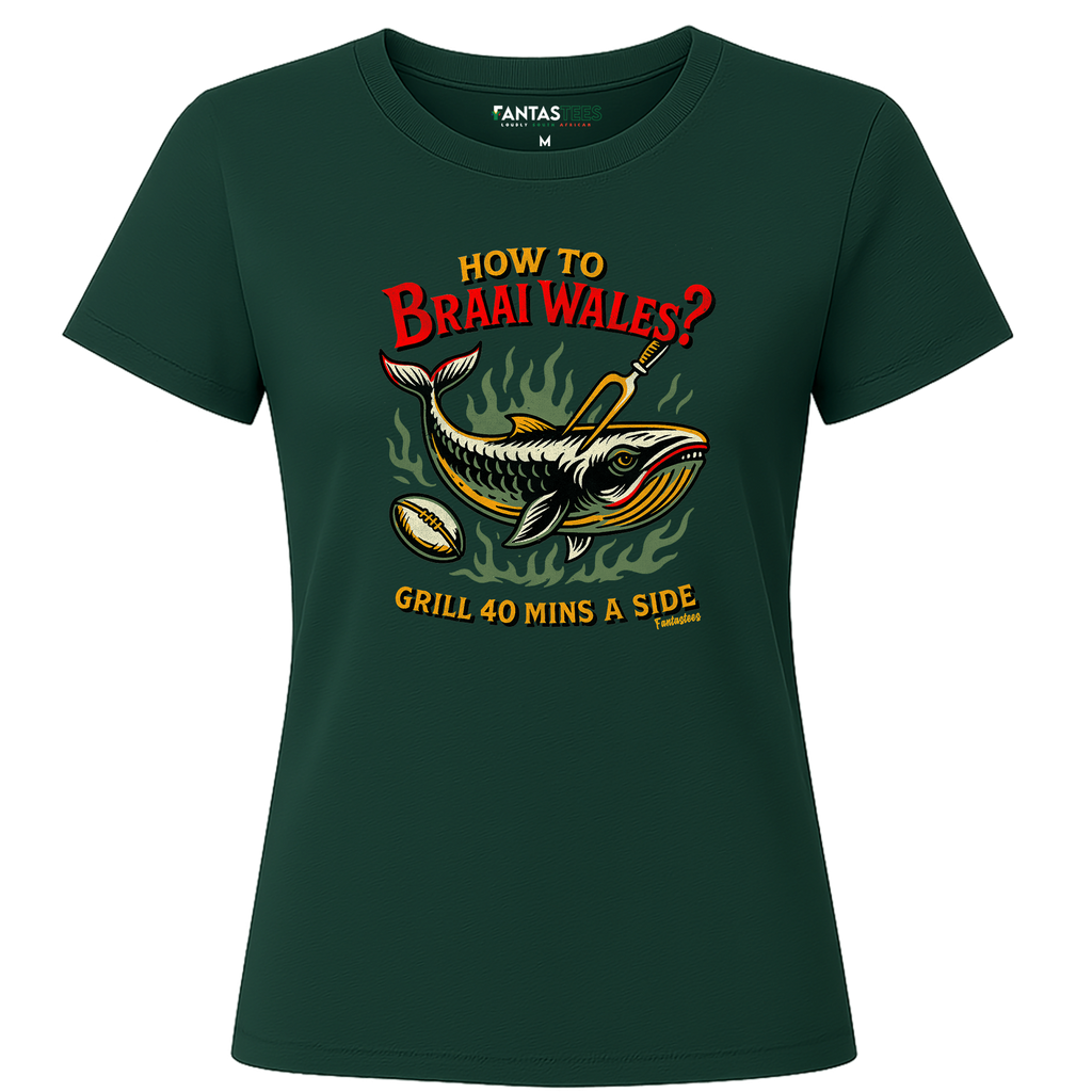 Braai Wales| Ladies Premium Crewneck T-Shirt