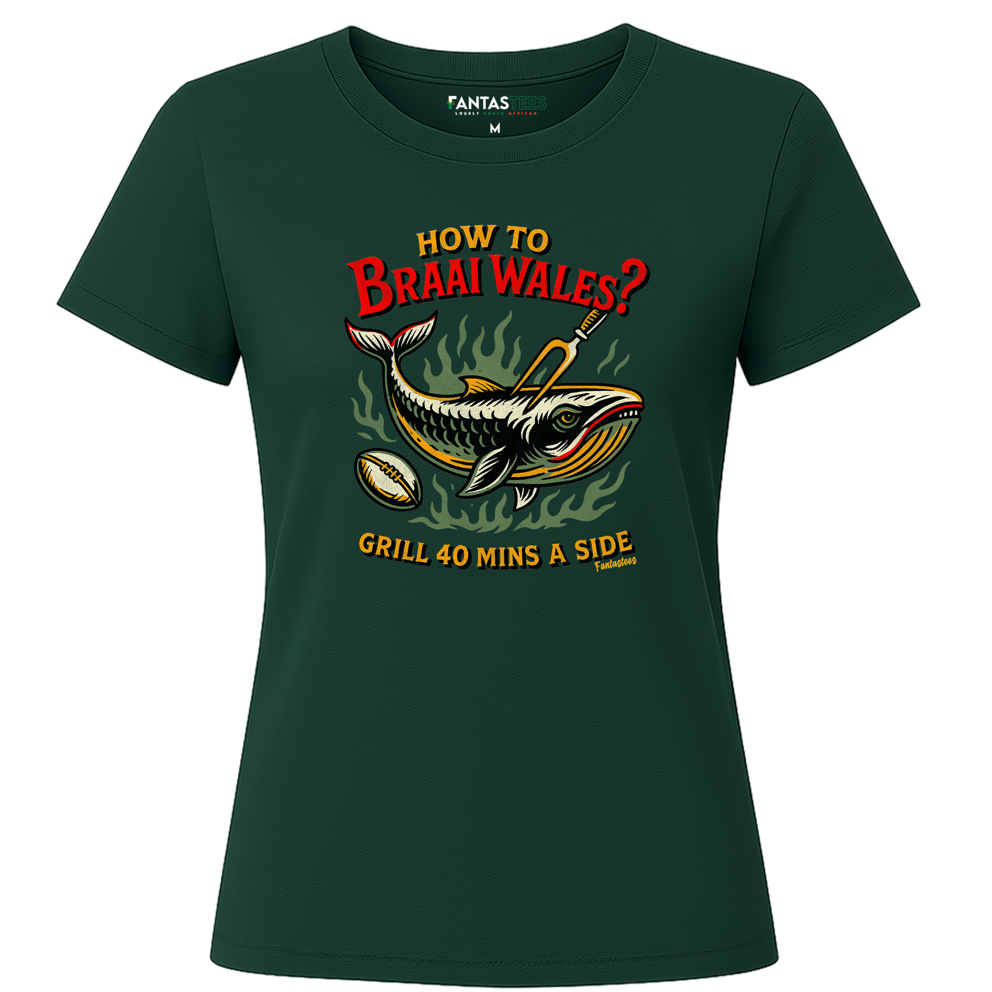 Braai Wales| Ladies Premium Crewneck T-Shirt